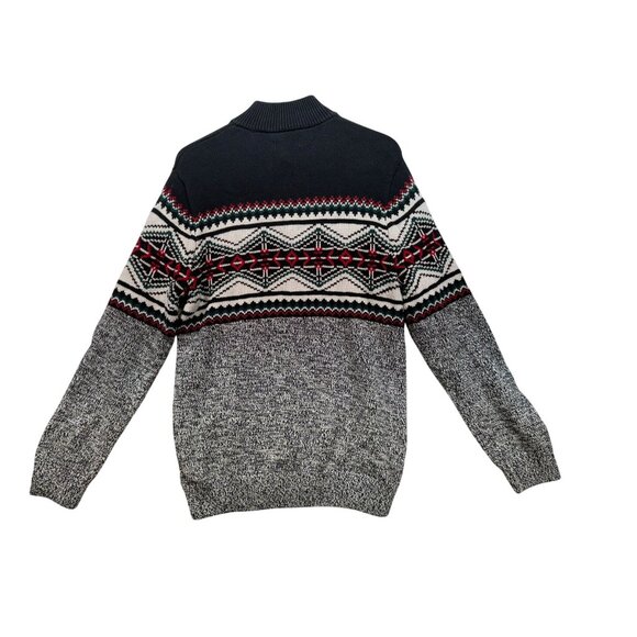 Chaps Mens Fair Isle Sweater S Size Black/Gray Nordic Pattern 1 Knitwear Crewnec - Picture 11 of 13